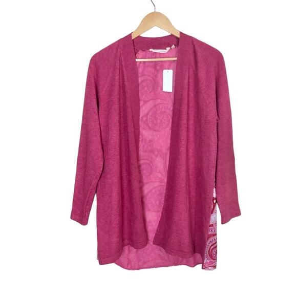 Soft Surroundings Pattern Back Paisley Open Front Cardigan Size Small - Picture 2 of 6